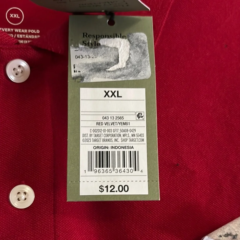 Classic Red Polo Shirt Goodfellow Size XXL NWT - Picture 2 of 5